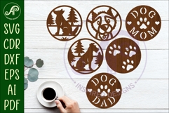 Dog lovers Coasters, laser cut out 1 Product Image 1