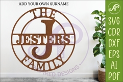 Monogram Family Letter J Name Sign SVG Product Image 1