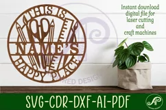 This is names art and craft happy place sign svg laser cut Product Image 1