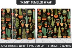 Cactus Pattern Tumbler Sublimation Wrap | Sublimation Product Image 1