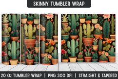 Cactus Pattern Tumbler Sublimation Wrap | Sublimation Product Image 1