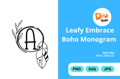 Leafy Embrace Boho Monogram Product Image 1