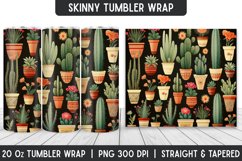 Cactus Pattern Tumbler Sublimation Wrap | Sublimation Product Image 1