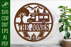 RV camper van name sign svg laser cut template Product Image 1