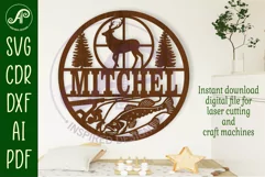 Hunting and bass fishing name sign, laser cut wall sign Product Image 1