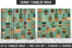 Cactus Pattern Tumbler Sublimation Wrap | Sublimation Product Image 1