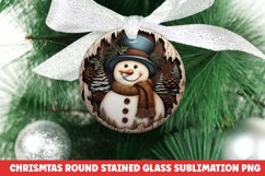 Christmas Round Ornament | Christmas Sublimation | Snowman Product Image 1