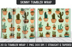 Cactus Pattern Tumbler Sublimation Wrap | Sublimation Product Image 1