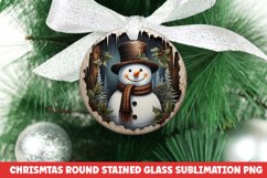 Christmas Round Ornament | Christmas Sublimation | Snowman Product Image 1