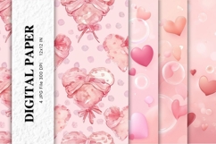 Heart Pattern Valentines Background Wallpaper Digital Paper Product Image 1