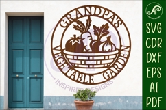 Grandpa's Vegetable Garden Sign SVG, Laser Cut Vegetable Gar Product Image 1
