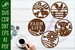 Farming Coasters, laser cut out Farmhouse designs 1 Product Image 1