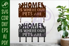 Pet Key Holder SVG Cat Dog Key Rack Laser Cut &amp; Metal Product Image 1