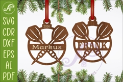 Personalized Darts Christmas Ornament SVG, Dart Player Product Image 1