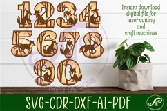 Woodland Fox numbers two layer wall sign SVG cut files Product Image 1