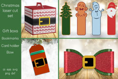 Christmas gift box, Card holder, Santa Bookmark laser cut Product Image 1