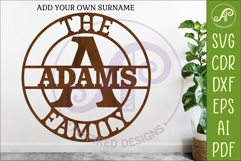Monogram Family Letter A Name Sign SVG Product Image 1