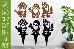 Gnome Silhouette Shapes and Garden Stakes SVG Mushroom Hat 3 Product Image 1