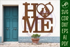 Home word with Dogs theme wall art sign, SVG file. vector Product Image 1