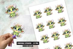 Green Baby Monster Character Sticker Sublimation PNG Product Image 1