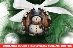 Christmas Round Ornament | Christmas Sublimation | Snowman Product Image 1