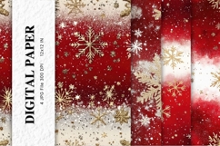 Red Snowflake Bokeh Sparkle Christmas Background Backdrop_12 Product Image 1