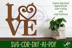 Love word with swirl heart wall art sign, SVG file. vector Product Image 1
