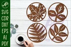Leaf Coasters, laser cut out leaves designs d2 Product Image 1