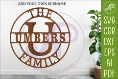 Monogram Family Letter U Name Sign SVG Product Image 1