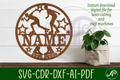 Inline skater male name sign, SVG, sports themed wall art Product Image 1