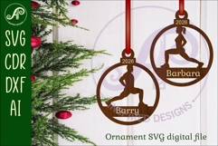 Cross fit Lunge Christmas Ornament SVG Product Image 1