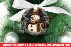 Christmas Round Ornament | Christmas Sublimation | Snowman Product Image 1