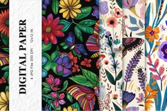 Butterfly Background Wallpaper Digital Paper Patter_6 Product Image 1