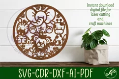 Cute safari animal wall art sign, SVG file. vector file Product Image 1