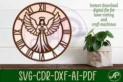 Angel Wall Clock SVG, Christian Laser Cut Clock Product Image 1
