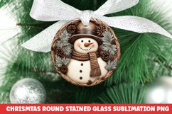 Christmas Round Ornament | Christmas Sublimation | Snowman Product Image 1