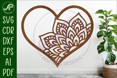 Mandala heart wall sign, SVG file 2 Product Image 1