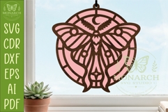 Luna Moth Suncatcher SVG | celestial Window Hanger Laser Product Image 1