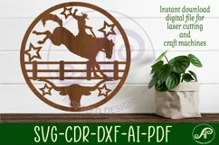 Rodeo horse rider sign svg laser cut file Product Image 1