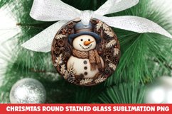 Christmas Round Ornament | Christmas Sublimation | Snowman Product Image 1