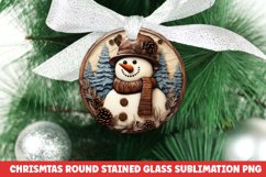 Christmas Round Ornament | Christmas Sublimation | Snowman Product Image 1
