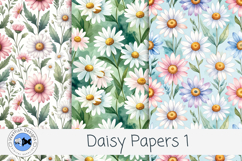 Daisy Digital Papers 1 Floral Scrapbook Backgrounds Product Image 2