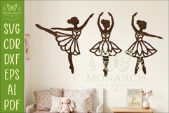 Ballerina SVG Silhouette. Ballet Wall Art Files for Laser 1 Product Image 1