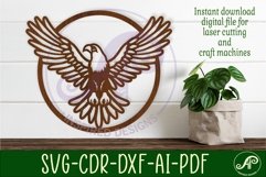 Eagle front on wall sign svg laser cut design Product Image 1
