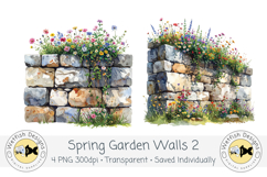 Watercolor PNG 300dpi Garden Walls 2 Product Image 2