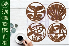 Ocean, nautical Coasters, laser cut out beach designs 3 Product Image 1