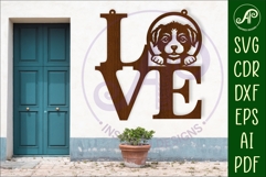 Love word with puppy dog wall art sign, SVG file. vector Product Image 1