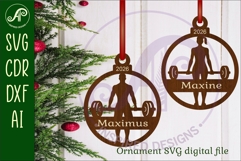 Cross fit Deadlift Christmas Ornament SVG Product Image 1