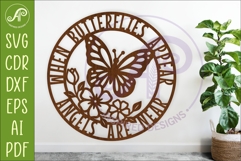 Butterfly Memorial Wall Sign SVG When Butterflies Appear Product Image 1