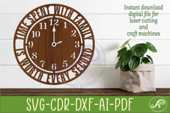 Family Time Clock SVG, Time Spent With Family Laser Cut Product Image 1